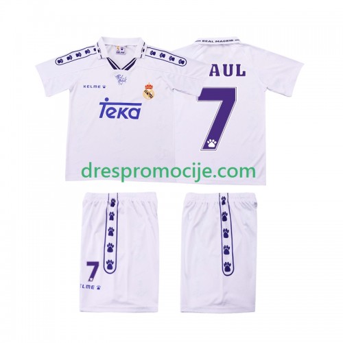 Real Madrid RAUL 7 Dres Retro Dječji Domaći 1994 1996 Kratkih Rukava Real Madrid RAUL 7 Dres Retro Dječji Domaći 1994 1996 Kratkih Rukava